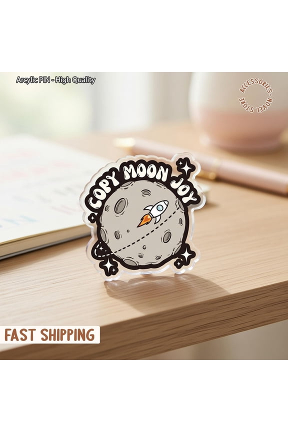 Copy Moon Joy Badge Reel / Pin / Keychain, Artemis II Moon Mission, NASA, Space Quote , Moon Landing , NASA Astronaut