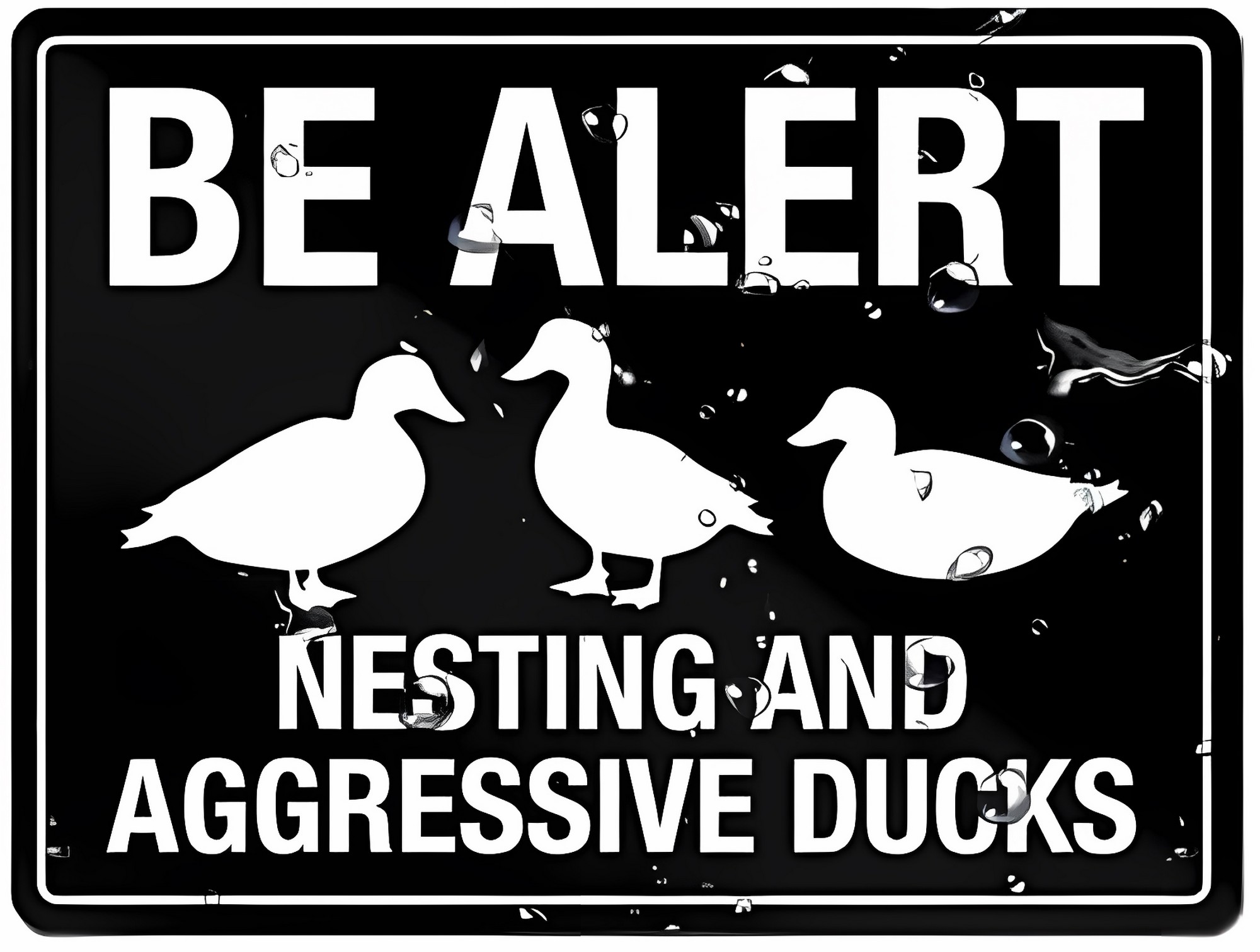 Copy Of Be Alert Nesting And Aggressive Ducks Sign 8