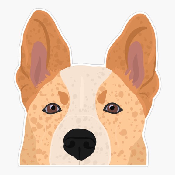 Copy Of Curious Red Heeler - Single Eye Patch Er, Phone Decal Water Bottle Stickers Car Decals, Funny Birthday Gift