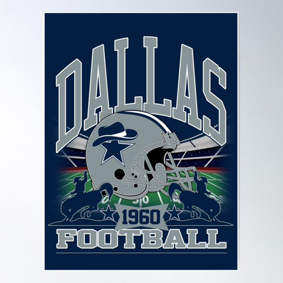 Copy Of Dallas Football - Vintage Gridiron Legacy Poster Wall Art, Modern Wall Decor For Living Room Bedroom, 16x24 UNFRAMED