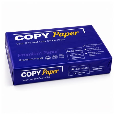 Copy Paper/Office Paper, White, 8.27 × 11.69 Inches (A4 Size), 92 Brightness, 500 Sheets (1 Ream) - Packaging May Vary