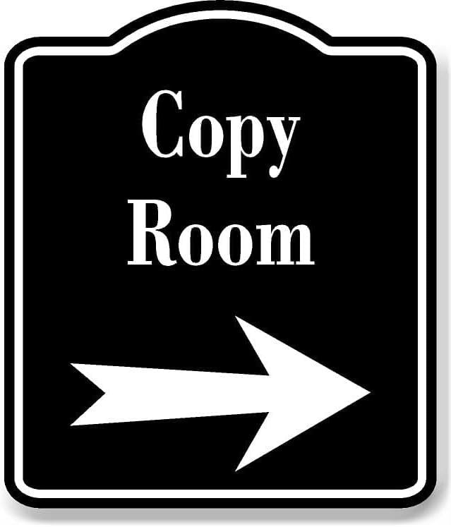 Working Copy Signs Copy Room Right Arrow BLACK Aluminum Composite Sign, 20