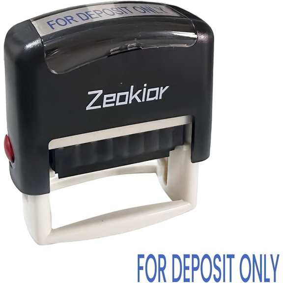 Self-Inking Copy Rubber Stamp with Built-in Red Ink Pad, Crisp Impression Office Stamper for Business Documents
