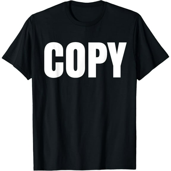 Copy T-Shirt, Letter Shirt says Copy T-ShirtMen and women, Black T-shirt, size: Extra large S-4XL
