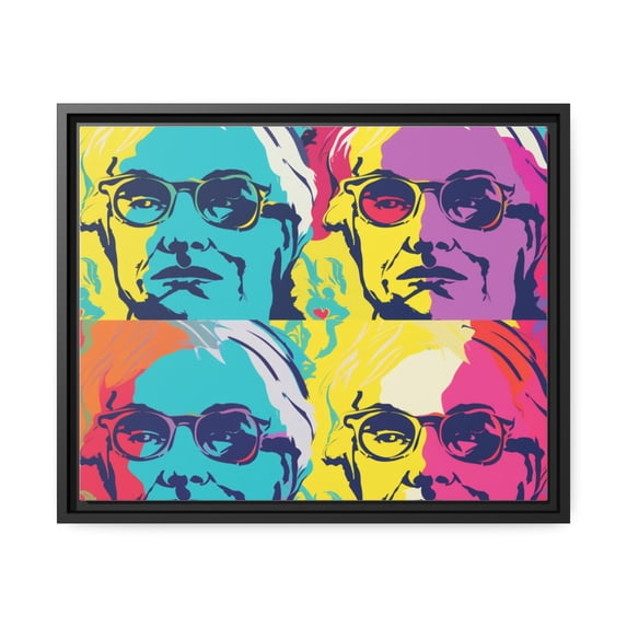 Copy of Copy of Copy of Copy of Copy of Pop Art Inspired by Andy B Matte Canvas, Black Frame
