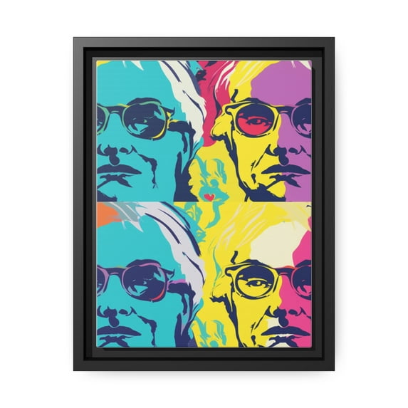 Copy of Copy of Copy of Copy of Copy of Pop Art Inspired by Andy B Matte Canvas, Black Frame