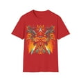 thumbnail image 1 of Copy of Mask Dog Unisex Softstyle T-Shirt Boho Native American Festival Style, 1 of 3