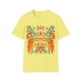 thumbnail image 1 of Mask Dog Unisex Softstyle T-Shirt Boho Native American Festival Style, 1 of 3