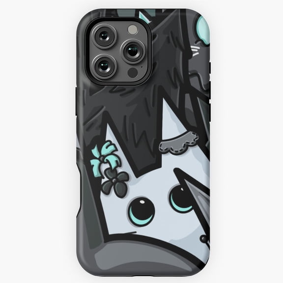 Copy of Monochrome Cats Doodle Cat Ears Cat Eyes Spikes and Whiskers Phone Case for iPhone 16 15 14 13 12 11 Pro Max M5909377