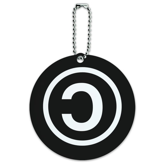 Copyleft Copy Left Copyright Funny Round Luggage ID Tag Card Suitcase Carry-On