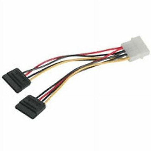 Copystars 4Pin Molex IDE to 2 15Pin Serial ATA SATA HDD Adapter Split Power Cable