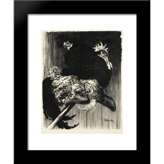 Coq et Poules 20x24 Framed Art Print by Theophile Steinlen