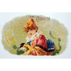 Coqueta Decor Victorian Poster.Cigar Label Art.Fashion Wall Interior Design. 11 x 17 Inch Poster