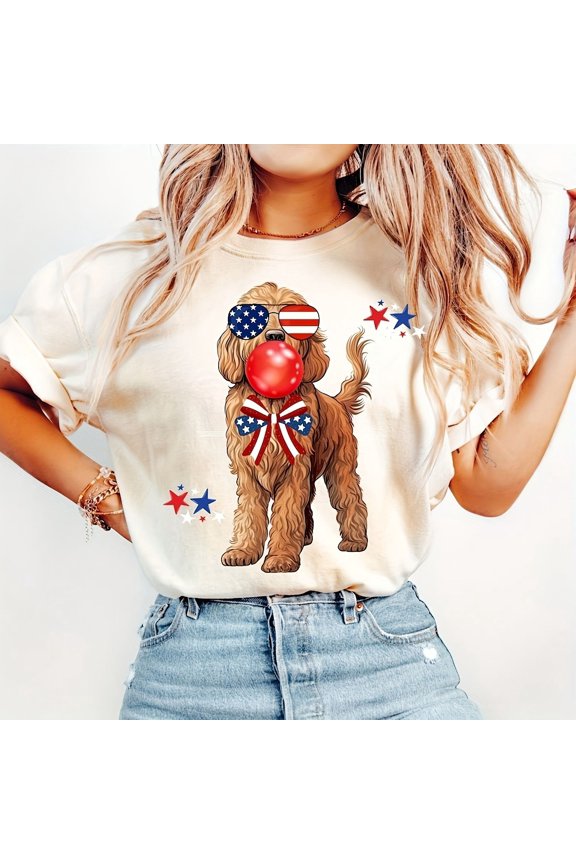 Coqueta Goldendoodle, Memorial Day, 4 De Julio, Rega1lo Para Mamá Perro Doodle, Papá Doodle, Rega1lo Para Amantes De Perros, Perro Ano, EE. UU. D06