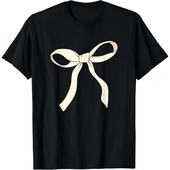 Coquette Aesthetic Cream Bow Girly T-Shirt