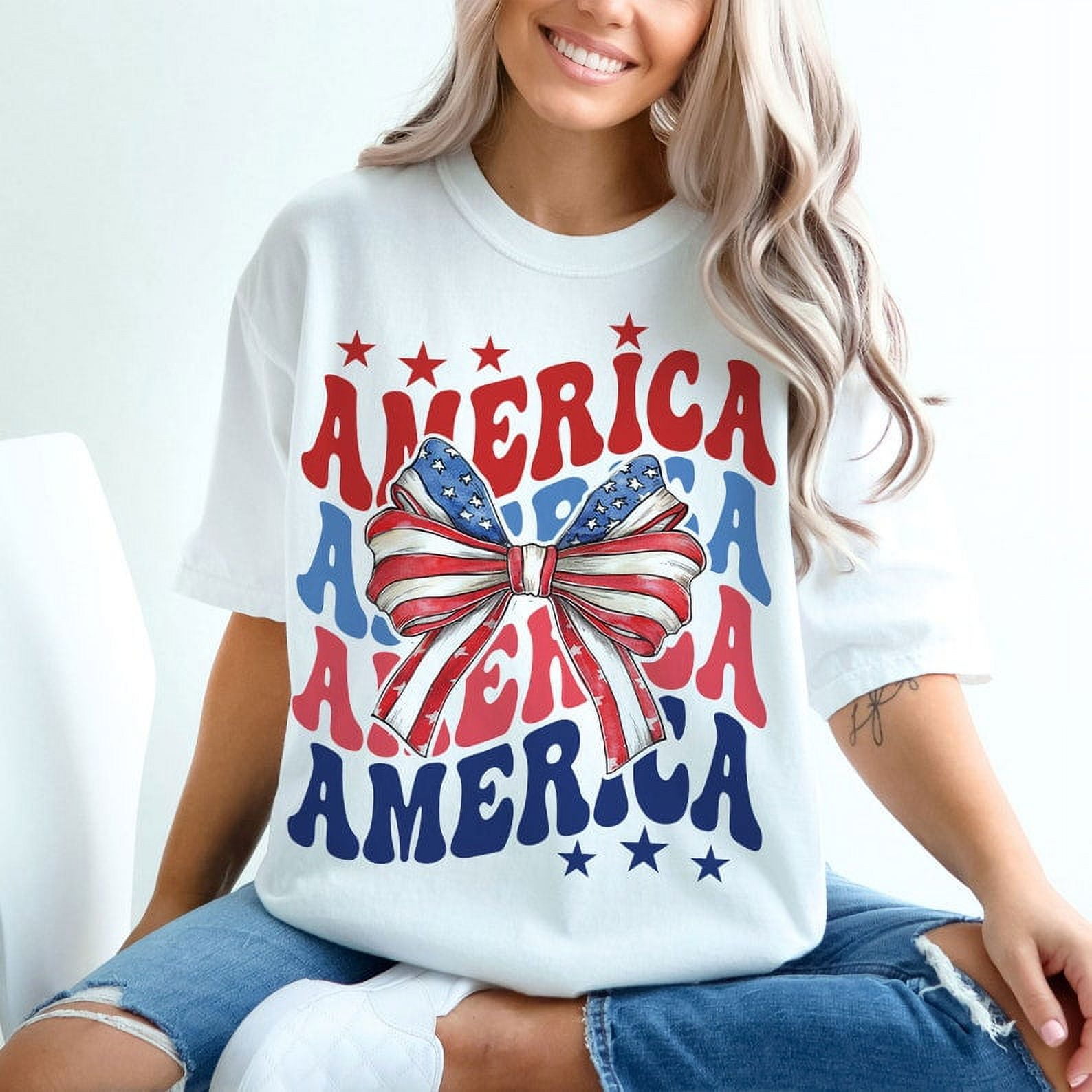 Coquette American Flag Shirt, Coquette 4th Of July Shirt