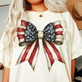 thumbnail image 1 of Coquette American Girl Bow T-Shirt – Cute 4th of July Red White and Blue USA Tee, 1 of 5