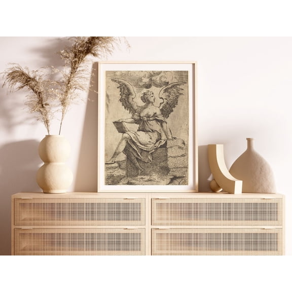 Coquette Angel Decor, Angelcore Wall Art, Unframed Paper Poster 8x10in