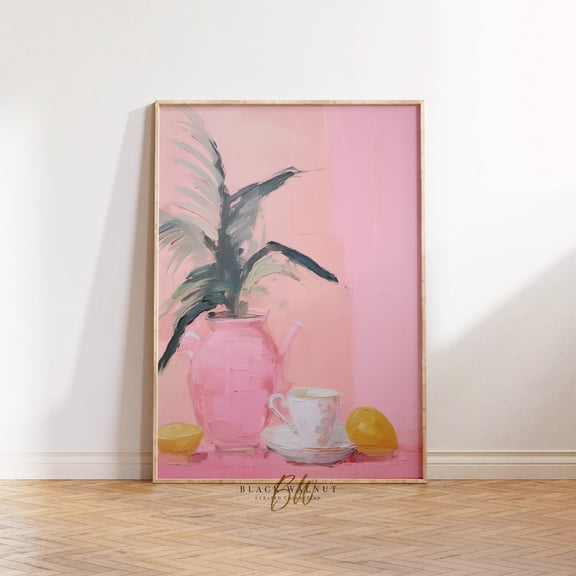 Coquette Art Poster, Girly Aesthetic, Abstract Tea Party, Pink Pastel Poster Wall Art, Kitchen Poster Wall Art, Size 24x36 UNFFRAMED F03.1.7l3219