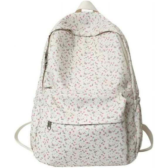Coquette Backpack Floral Backpack Preppy Backpack Cute Backpack Back to College Coquette Accessories (WhiteC,one size)