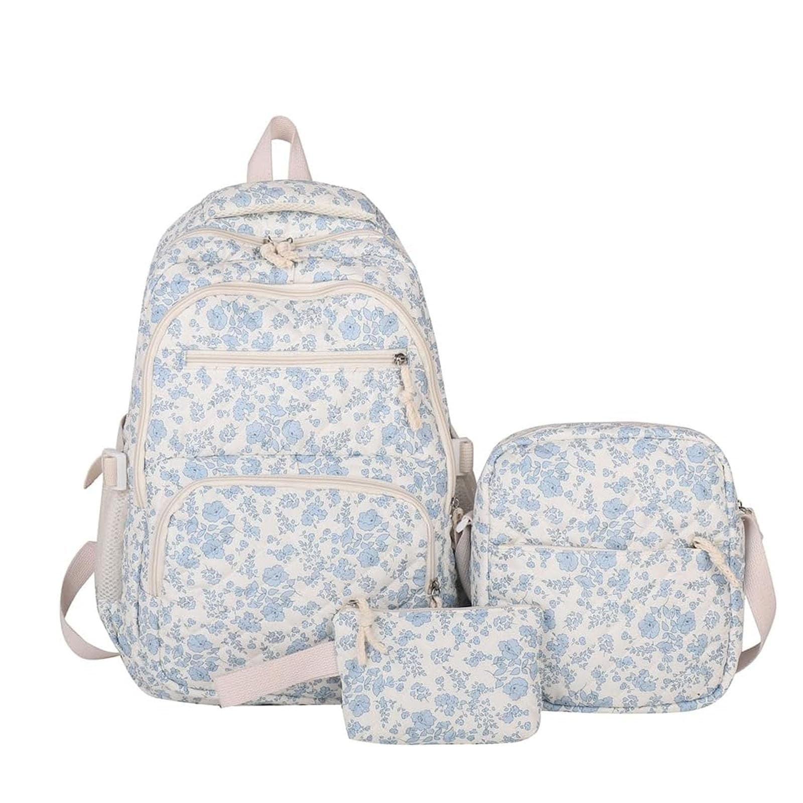 Coquette Backpack Floral Kawaii Backpack for Women 3 PCS Set Flower ...