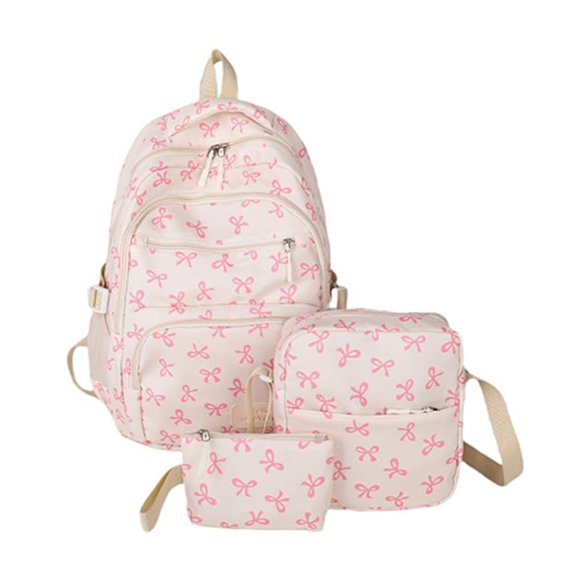 Coquette Backpack Set - Cute Bow Backpack 3Pcs Kawaii Aesthetic Daypack with Lunch Bag Back to School