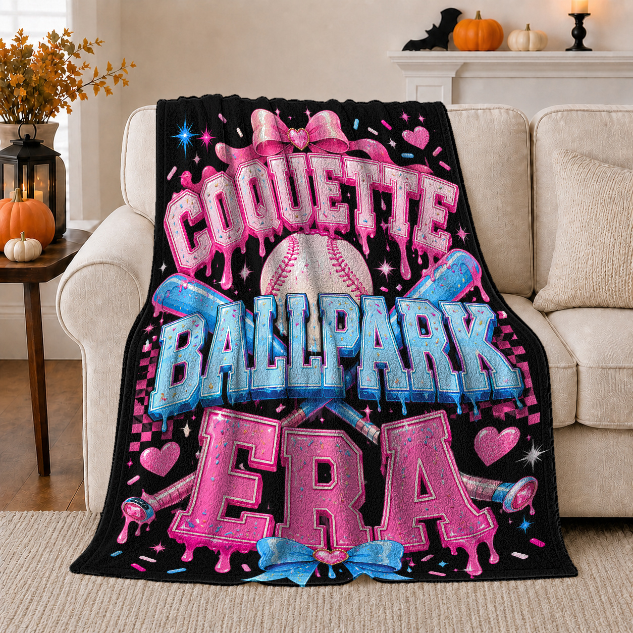 Coquette Ballpark Era Baseball Graphic Cozy Friendship Quote Scene 