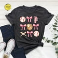 thumbnail image 1 of Coquette Baseball Bow Shirt: Sports Lover Tee Sweatshirt All Size S-5XL, 1 of 5