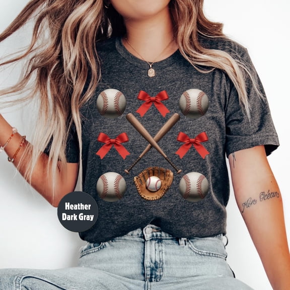Coquette Baseball Shirt, Baseball Mom T Shirt, Baseball Season Tee, Baseball Bow Shirt, Game Day Shirt, Baseball Lover Tee Tshirt All Size S-5XL