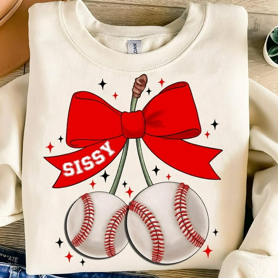 Coquette Baseball Sister Shirt For Shirt, Game Day Shirts, Red Bow Shirt, Retro Baseball Shirt, Baseball Mama Shirt Unisex S-5XL Hot Trending Shirt, Vintage Birthday Gift