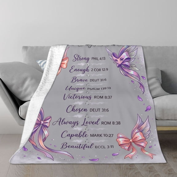 Coquette Blanket Cute Ribbon Bow Christian Faith Jesus Prayer Bedding Blanket, Birthday Gifts for Mom 50x40