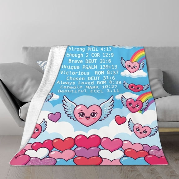 Coquette Blanket Whimsical Bowknot Jesus God Prayer Accent Blanket for Bed, Unique Gifts for Daughter 50x40