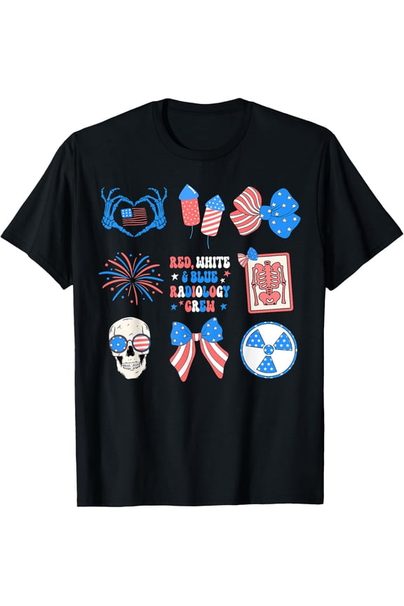 Coquette Bow 4Th Of July Radiology Department X-Ray Rad Tech T-Shirt