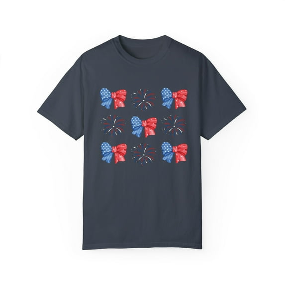 Coquette Bow 4th of July Fireworks Comfort Colors Women's Shirt