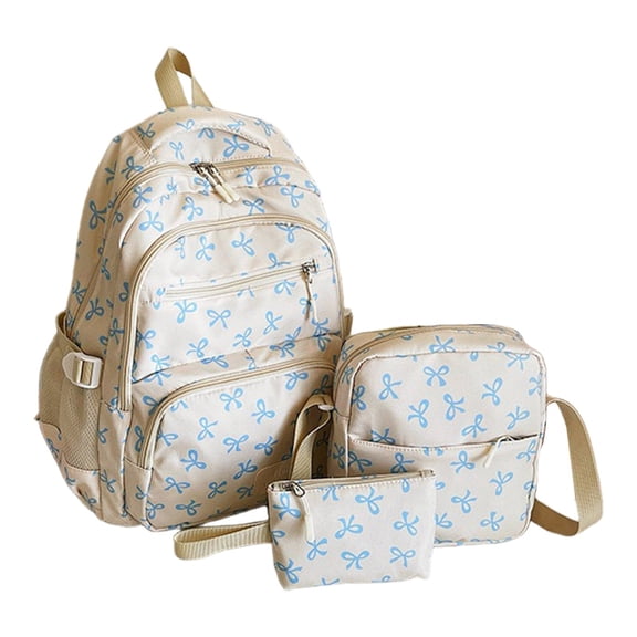 Coquette Bow Backpack,Backpack,3 Pcs Set Coquette Backpack With Bows Pattern,Cute Backpacks,Cute Kawaii Backpack,Unisex Cute Kawaii Backpacks Set For Travel