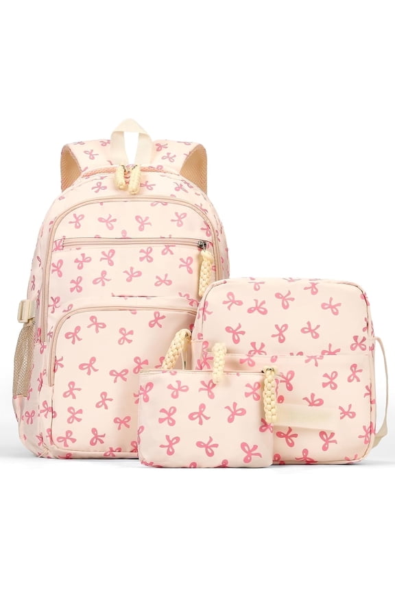 Coquette Aesthetic Backpack - Cute Kawaii Bow Rucksack for Women, Trendy & Lightweight Nylon Daypack (A01 Bow Pink)