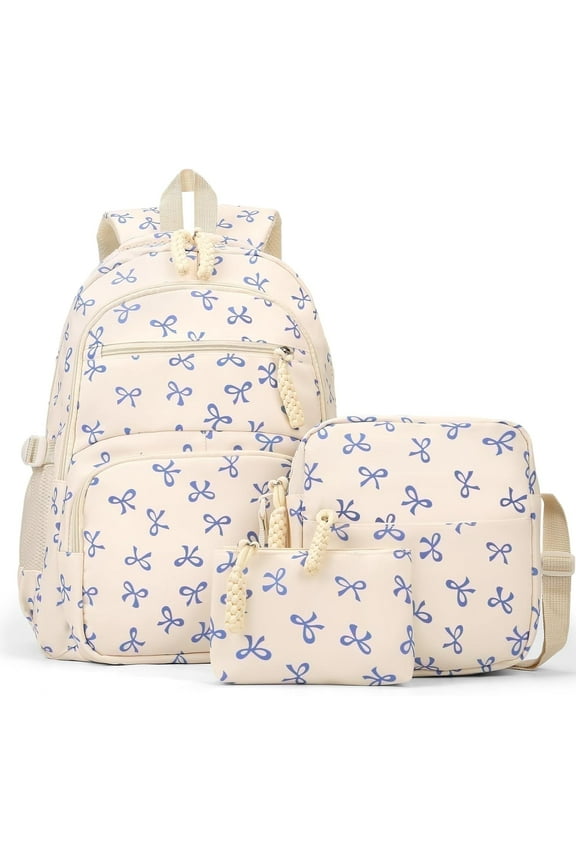 Coquette Aesthetic Backpack - Cute Kawaii Bow Rucksack for Women, Trendy & Lightweight Nylon Daypack (A02 Bow Blue)