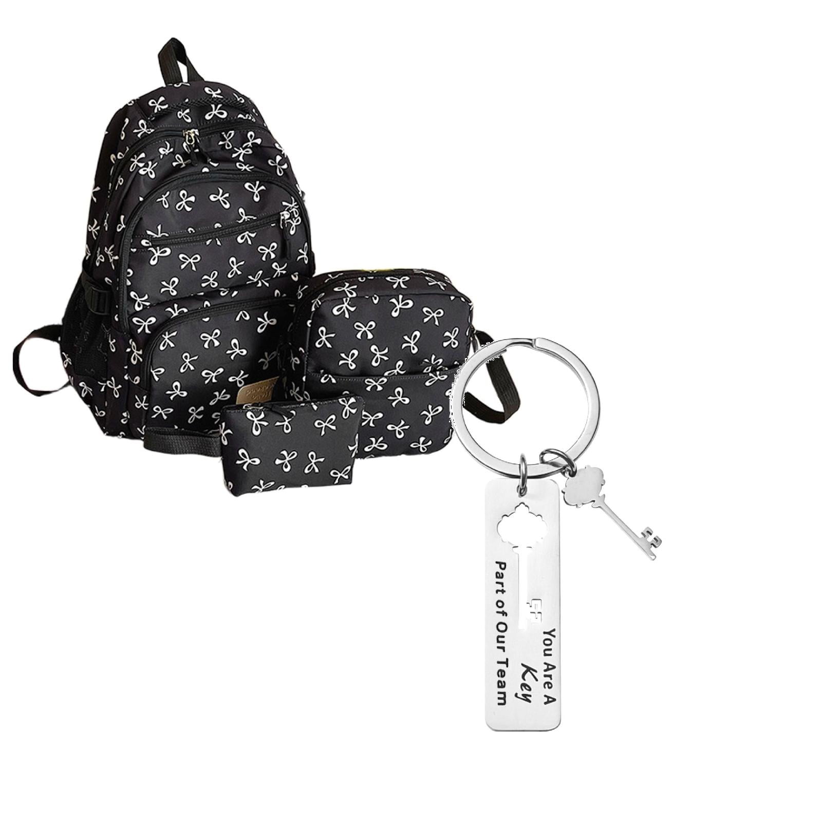 Coquette Core Bow Print School Backpack main image 0