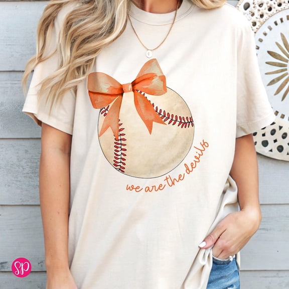 Coquette Bow Baseball Mom Team Mascot T-Shirt All size S-3XL