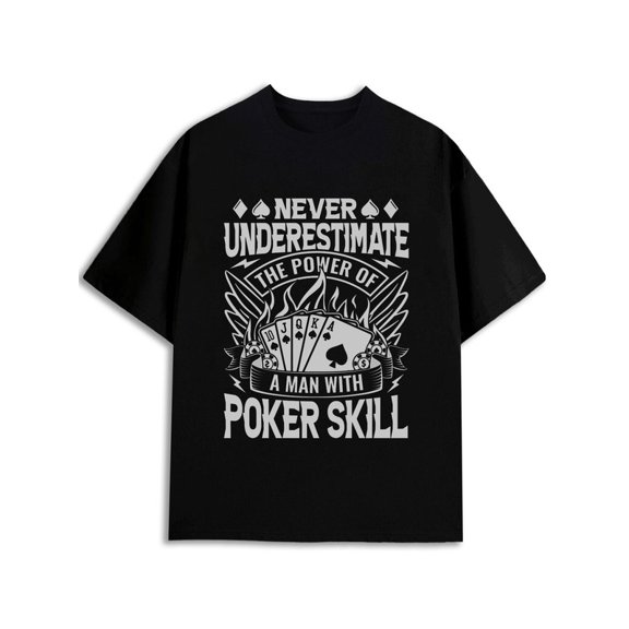 Greenink Power of Poker T-Shirt men t shirt black casual 2026 New spring and fall printed T-shirts, fashionable and trendy Casual Unisex Shirt Cotton tshirts