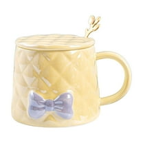 Coquette Bow Coffee Mug - 12oz Ceramic Tea Cup with Embossed Bowknot, Cute Drinkware for Milk, Coffee & Hot Chocolate