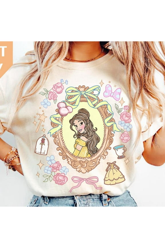 Coquette Bow Disney Belle Princess Shirt, Beauty And The Beast T-Shirt, Princess Shirt, Disney Princess Shirt, Magical Kingdom Shirt