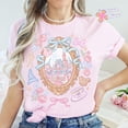 thumbnail image 1 of Coquette Bow Disney Castle T-Shirt, Magic Kingdom Girly Disney Girl Trip Shirt, Walt Disney World Disneyland Birthday Girl, Fantasia Baby Tee,Light Pink color,size 3XL, 1 of 5