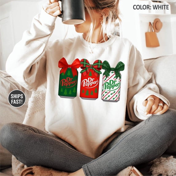 Coquette Bow Dr Pepper Winter Tee: Trendy Soda Shirt All Size S-5Xl