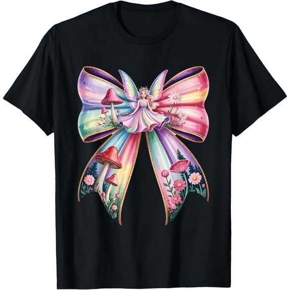Coquette Bow Enchanted Forest Mystical Fairy T Shirt Size S-5XL