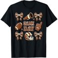 thumbnail image 1 of Coquette Bow Funny Football Lover Game Day Football T-Shirt, 1 of 4