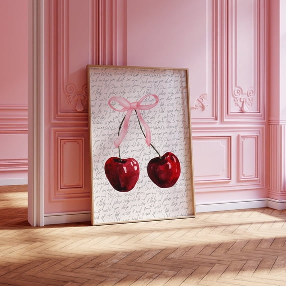 Coquette Bow Girly Cherries For Girls Apartment Aesthetic Trendy ...