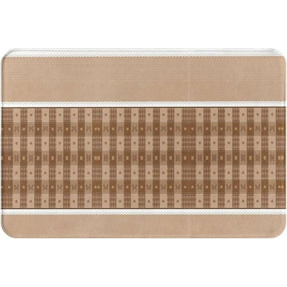 Coquette Bow Heart Polka dot Pattern Front Door Mat Non-Slip Waterproof Entry Rug for Outdoor Indoor Doormat 24" x 16"