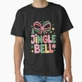 thumbnail image 1 of Coquette Bow Jingle Bells Merry Holiday Tree Festive Artwork Unisex T-Shirt, up to size 5XL, 1 of 2