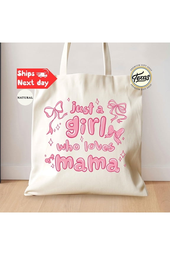 Coquette Bow Mama Canvas Tote Bag, Mother 39 s Day Gift
